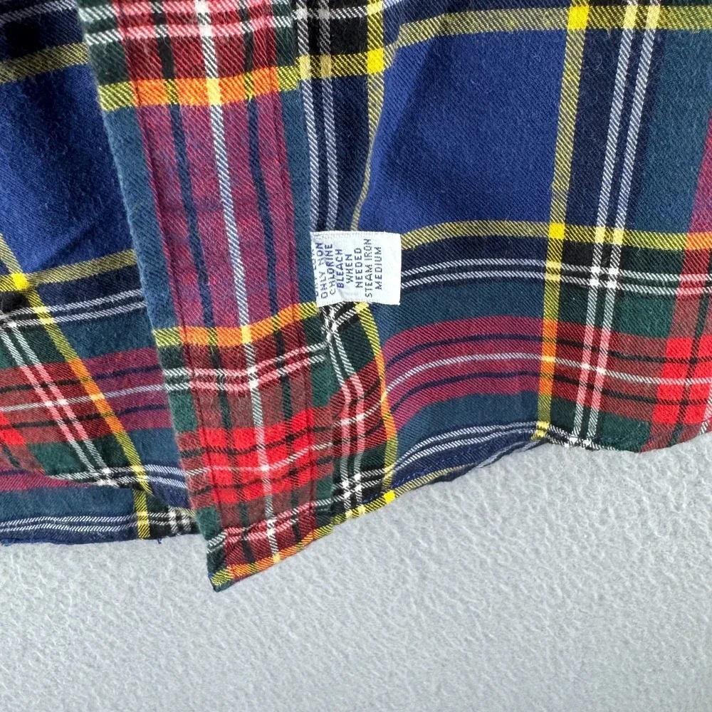 Vintage Polo Ralph Lauren Shirt Mens Large 80s Flannel Button Down Plaid USA